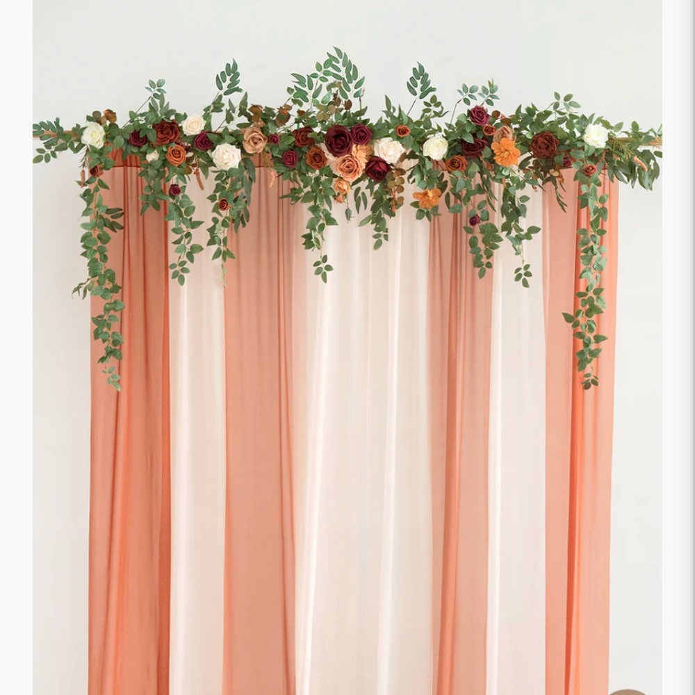 Terracotta/peach, floral for wedding arch